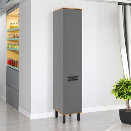 Paneleiro Castanha 400mm 2pt Cinza/Freijó Cinza/Freijó - Telasul