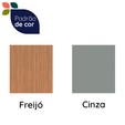 Armário de Cozinha Castanha 2700mm com Vidro e Ripado Cinza/Freijó - Telasul