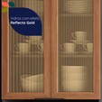 Armário de Cozinha Castanha 2700mm com Vidro e Ripado Cinza/Freijó - Telasul