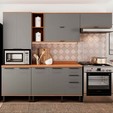 Armário de Cozinha Completa Castanha 2700mm 4 Peças Cinza/Freijó - Telasul