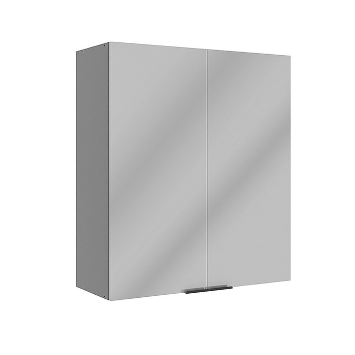 Armário Aéreo Lumina 800mm 2 Portas Cinza/Cinza Lacca - Telasul