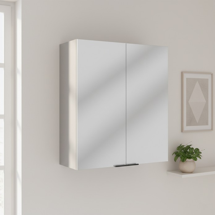 Armário Aéreo Lumina 800mm 2 Portas Cinza/Cinza Lacca - Telasul