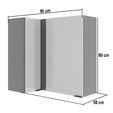 Armario Lumina 950mm de Canto 2pt Cinza/Cinza Lacca - Telasul
