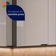 Armario Lumina 950mm de Canto 2pt Cinza/Cinza Lacca - Telasul