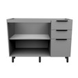 Balcão de Cozinha Lumina 1200mm sem Tampo 2 Portas e 3 Gavetas Cinza - Telasul