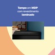 Balcão de Cozinha de Aço Triplo Topázio C/ Tampo Branco/Preto - Telasul