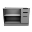 Balcão de Cozinha Lumina 1200mm com Rodapé sem Tampo 2 Portas e 3 Gavetas Cinza/Cinza - Telasul