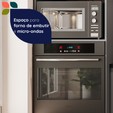 Paneleiro de Cozinha Lumina 600mm com Rodapé para Micro e Forno de Embutir 1 Porta e 1 Gaveta Cinza/Cinza - Telasul