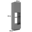 Paneleiro de Cozinha Lumina 600mm com Rodapé para Micro e Forno de Embutir 1 Porta e 1 Gaveta Cinza/Cinza - Telasul