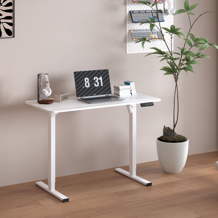 Mesa Gamer Escrivaninha Regulagem de Altura Elétrica 120 X 60cm Flexispot Branco - Telasul
