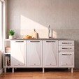 Balcão de Cozinha de Aço Telasul Star New 180cm para Pia Branco - Telasul