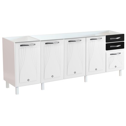 Balcão de Cozinha de Aço Telasul Star New 200cm para Pia Branco/Preto - Telasul