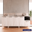 Balcão de Cozinha de Aço Telasul Star New 200cm para Pia Branco/Preto - Telasul