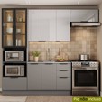 Cozinha Lumina 44-2700mm 6pt 2pt C/V 4gv S/Tam Cinza/Lacca Cinza - Telasul
