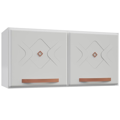 Armário de Cozinha de Aço Aéreo Duplo Baixo Mirage New Branco - Telasul