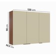 Armário Aéreo Lumina 1200mm 3 Portas Arenas/Freijó - Telasul