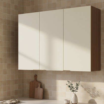 Armário Aéreo Lumina 1200mm 3 Portas Arenas/Freijó - Telasul