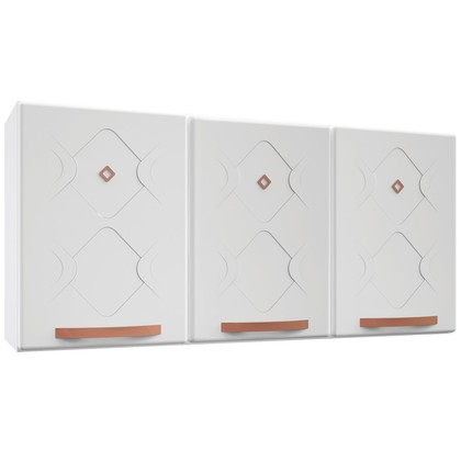 Armário de Cozinha de Aço Aéreo Triplo Médio Mirage New Branco - Telasul