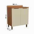 Balcão de Cozinha Lumina 800mm com Tampo 2 Portas Arenas/Freijó - Telasul
