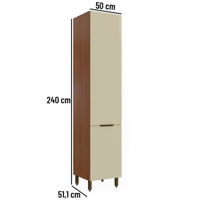 Paneleiro de Cozinha Lumina 500mm 2 Portas Arenas/Freijó - Telasul