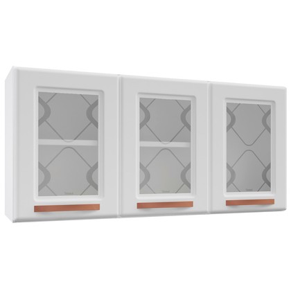 Armário de Cozinha de Aço Aéreo Triplo Médio Mirage New Branco - Telasul