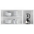 Armário de Cozinha de Aço Aéreo Triplo Médio Mirage New Branco/Preto - Telasul