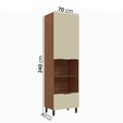 Paneleiro Lumina 700mm P/Micro e Forno 2pt 1gv Arenas/Freijó - Telasul