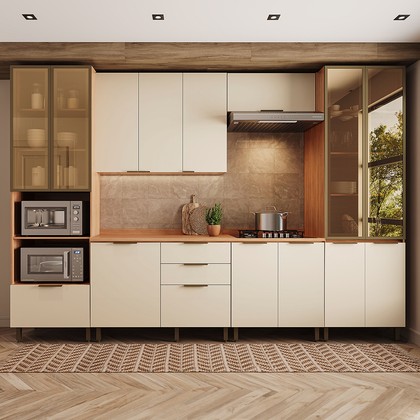 Cozinha Completa Lumina 6 Peças para Forno e Micro Arenas/Freijó - Telasul