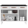 Balcão de Cozinha de Aço Triplo Mirage New C/ Tampo Branco - Telasul