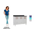 Balcão de Cozinha de Aço Triplo Mirage New C/ Tampo Branco - Telasul