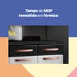 Balcão de Cozinha de Aço Triplo Mirage New C/ Tampo Branco/Preto - Telasul