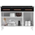 Balcão de Cozinha de Aço Triplo Mirage New C/ Tampo Branco/Preto - Telasul