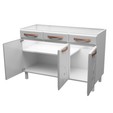Balcão de Cozinha de Aço Triplo Mirage New S/ Tampo P/ Pia Branco - Telasul