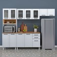 Cozinha Aço Completa com Kit para Micro-Ondas Liz 4 Peças Branco - Telasul