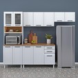 Cozinha Aço Completa para Micro-Ondas Liz 2 Gavetas 4 Peças Branco - Telasul