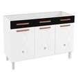 Balcão de Cozinha de Aço Triplo Mirage New S/ Tampo P/ Pia Branco/Preto - Telasul