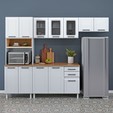 Cozinha Completa Aço para Micro-Ondas Liz 3 Vidros 4 Peças Branco - Telasul
