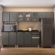 Cozinha Completa Aço para Micro-Ondas Mirage 4 Peças Cinza - Telasul