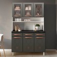 Armário de Cozinha de Aço Kit Triplo Mirage New Cinza - Telasul