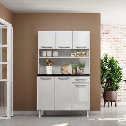 Armário de Cozinha de Aço Kit Triplo Topázio Smart Branco - Telasul