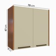 Armário Aéreo Fiorela 700mm – 2 Portas Arenas/Freijó - Telasul