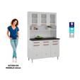 Armário de Cozinha de Aço Kit Triplo Mirage New Branco - Telasul