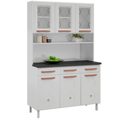 Armário de Cozinha de Aço Kit Triplo Mirage New Branco - Telasul