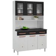Armário de Cozinha de Aço Kit Triplo Mirage New Branco/Preto - Telasul