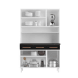 Armário de Cozinha de Aço Kit Triplo Mirage New Branco/Preto - Telasul