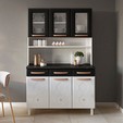 Armário de Cozinha de Aço Kit Triplo Mirage New Branco/Preto - Telasul