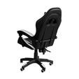 Cadeira Gamer Escritório Reclinável Giratória Assento Couro Preto/Branco - Telasul