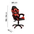 Cadeira Gamer Escritório Reclinável Giratória Assento Couro Preto/Vermelho - Telasul