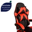 Cadeira Gamer Escritório Reclinável Giratória Assento Couro Preto/Vermelho - Telasul