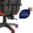 Cadeira Gamer Escritório Reclinável Giratória Assento Couro Preto/Vermelho - Telasul